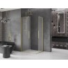 Mexen Velar Duo klizni tuš sa pomičnim vratima 100 x 90 cm, matirano staklo, četkano zlato - 871-100-090-32-55