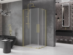 Mexen Velar Duo klizna tuš kabina 90 x 80 cm, mat, zlatna četkana - 871-090-080-32-55