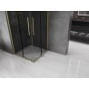 Mexen Velar Duo sliding shower enclosure 80 x 80 cm, graphite, brushed gold - 871-080-080-42-55