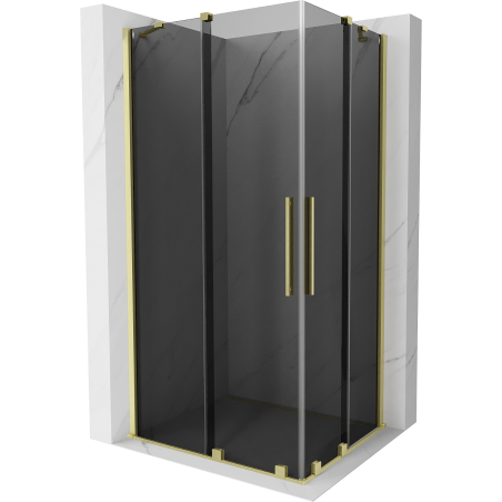Mexen Velar Duo schuifdouchecabine 100 x 90 cm, grafiet, geborsteld goud - 871-100-090-42-55
