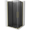 Mexen Velar Duo sliding shower cabin 90 x 80 cm, graphite, brushed gold - 871-090-080-42-55