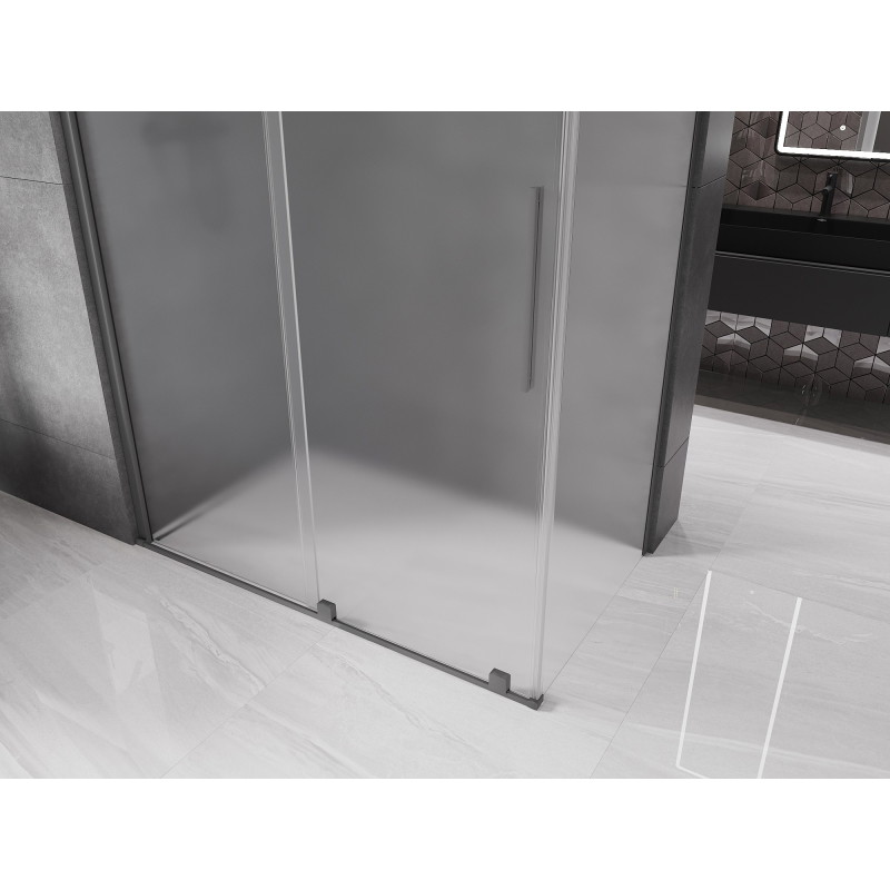 Mexen Velar klizna tuš kabina na povlačenje 160 x 70 cm, mrazna, gun metal - 871-160-070-31-95