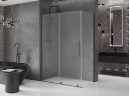 Mexen Velar sliding shower cabin 160 x 75 cm, frost, gun metal - 871-160-075-31-95