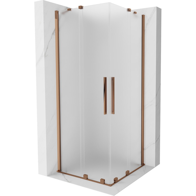 Mexen Velar Duo liuguks dušikabiin 80 x 80 cm, härmatis, roosakuld - 871-080-080-32-60