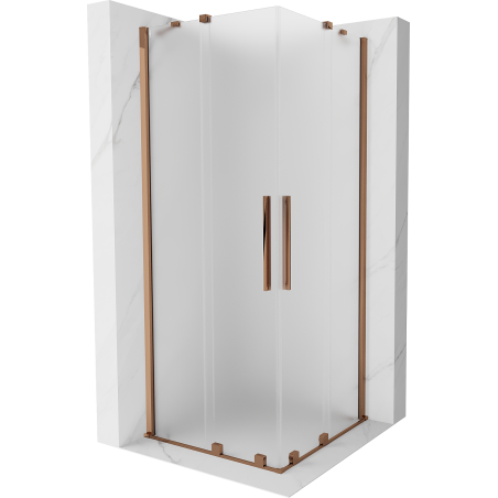 Mexen Velar Duo liuguks dušikabiin 80 x 80 cm, härmatis, roosakuld - 871-080-080-32-60