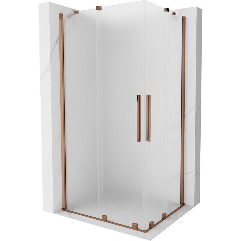 Mexen Velar Duo klizna tuš kabina, klizna vrata 90 x 80 cm, mraz, ružičasto zlato - 871-090-080-32-60