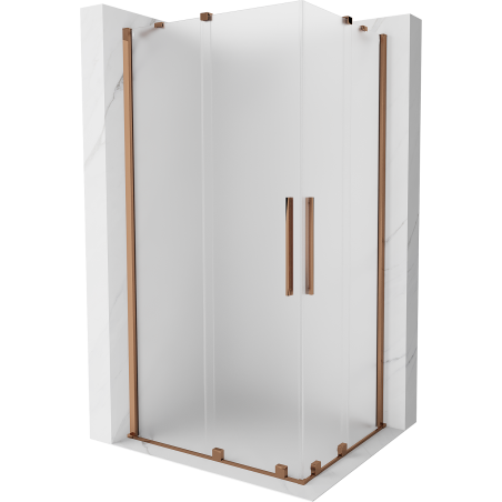 Mexen Velar Duo Duschkabine, verschiebbar 90 x 80 cm, matt, Roségold - 871-090-080-32-60