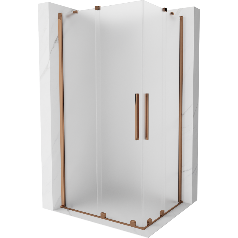 Mexen Velar Duo cabine de duche deslizante 100 x 90 cm, fosco, ouro rosa - 871-100-090-32-60