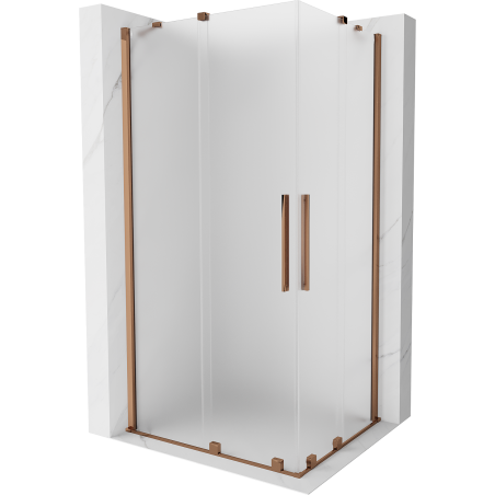Mexen Velar Duo kabina prysznicowa rozsuwana 100 x 90 cm, szron, różowe złoto - 871-100-090-32-60