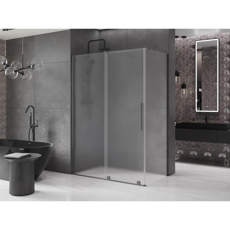 Mexen Velar lükand dušinurk 160 x 100 cm, härm, relvmetall - 871-160-100-31-95