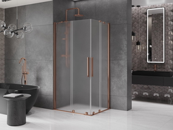 Mexen Velar Duo cabine de douche coulissante 100 x 90 cm, givre, or rose - 871-100-090-32-60