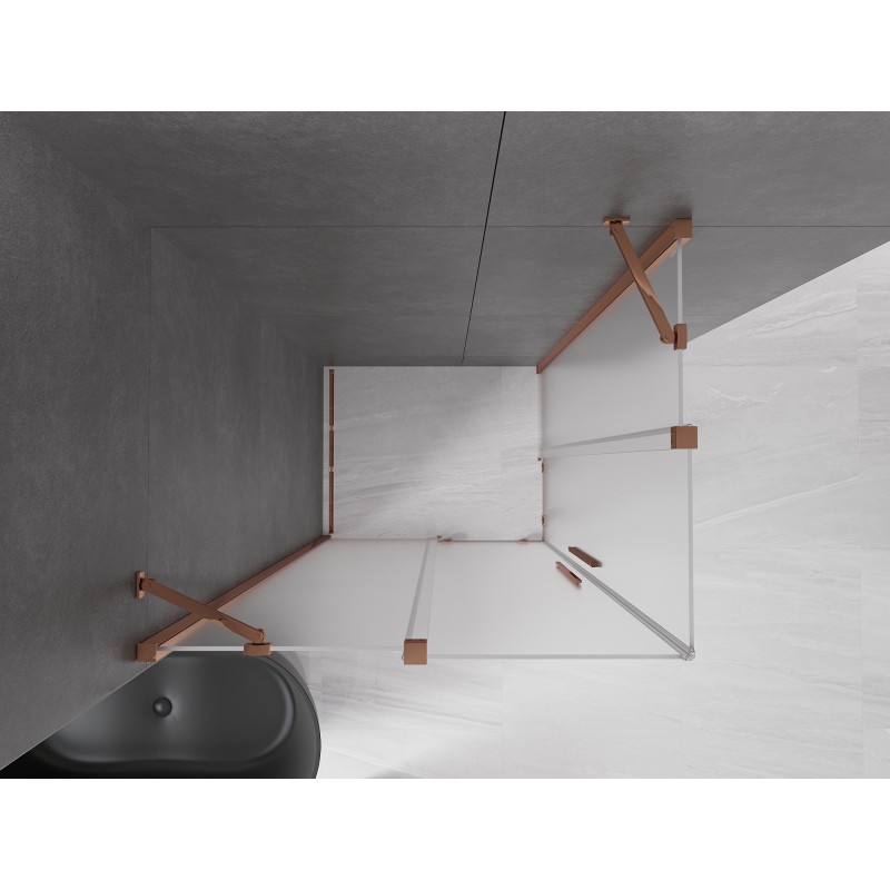 Mexen Velar Duo kabina prysznicowa rozsuwana 100 x 90 cm, szron, różowe złoto - 871-100-090-32-60