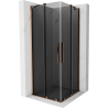 Mexen Velar Duo sliding shower enclosure 90 x 90 cm, graphite, rose gold - 871-090-090-42-60