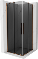 Mexen Velar Duo cabina doccia scorrevole 90 x 90 cm, grafite, oro rosa - 871-090-090-42-60