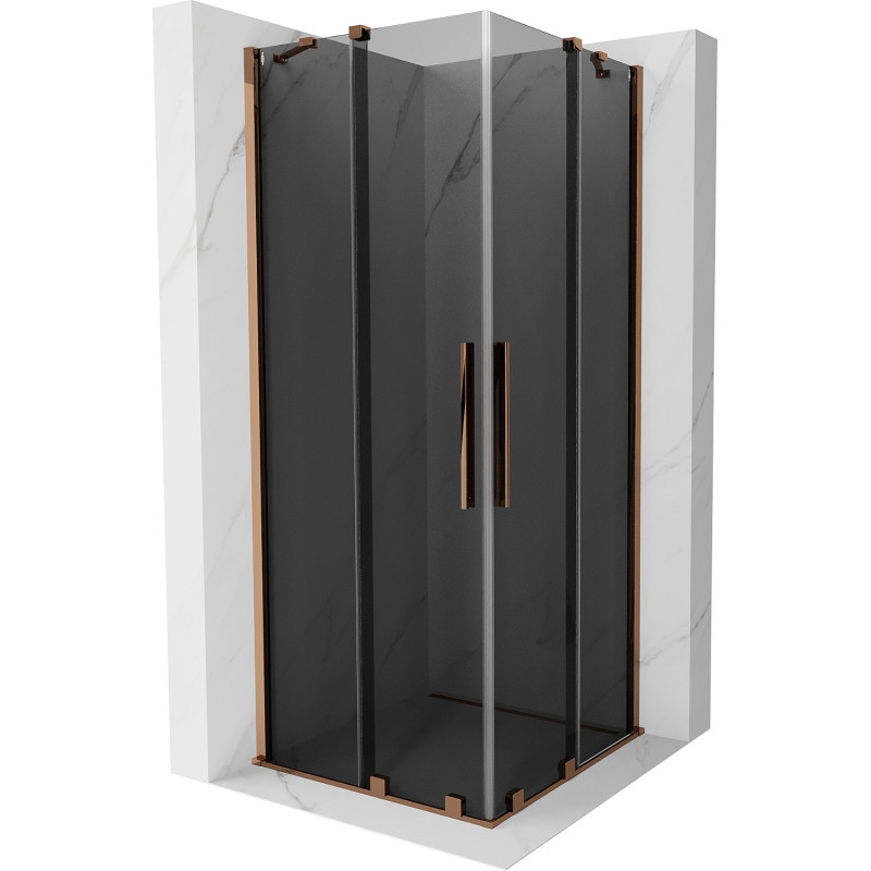 Mexen Velar Duo liuguks dušinurk 100 x 100 cm, grafiit, roosa kuld - 871-100-100-42-60