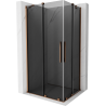 Mexen Velar Duche dupla de trocar com cabine deslizante 100 x 90 cm, grafite, ouro rosa - 871-100-090-42-60
