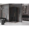 Mexen Velar Duo sliding shower cabin 90 x 80 cm, graphite, rose gold - 871-090-080-42-60