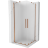 Mexen Velar Duo schuifdouchecabine 80 x 80 cm, matglas, geborsteld koper - 871-080-080-32-65