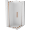 Mexen Velar Duo sliding shower enclosure 80 x 80 cm, frost, brushed copper - 871-080-080-32-65