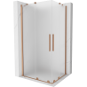 Mexen Velar Duo kabina prysznicowa rozsuwana 90 x 80 cm, szron, miedź szczotkowana - 871-090-080-32-65