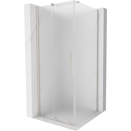 Mexen Velar douchecabine 100 x 100 cm, matglas, geborsteld nikkel - 871-100-100-31-97
