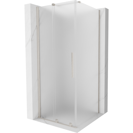 Mexen Velar schuifdouchecabine 100 x 100 cm, ijs, geborsteld nikkel - 871-100-100-31-97
