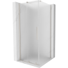 Mexen Velar Schiebeduschkabine 100 x 100 cm, Milchglas, gebürsteter Nickel - 871-100-100-31-97