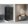 Mexen Rio 90 x 90 cm square shower cabin, graphite, chrome + tray, white - 860-090-090-01-40-4510