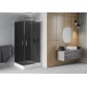 Mexen Rio vierkante douchecabine 90 x 90 cm, grafiet, chroom + Rio douchebak, wit - 860-090-090-01-40-4510
