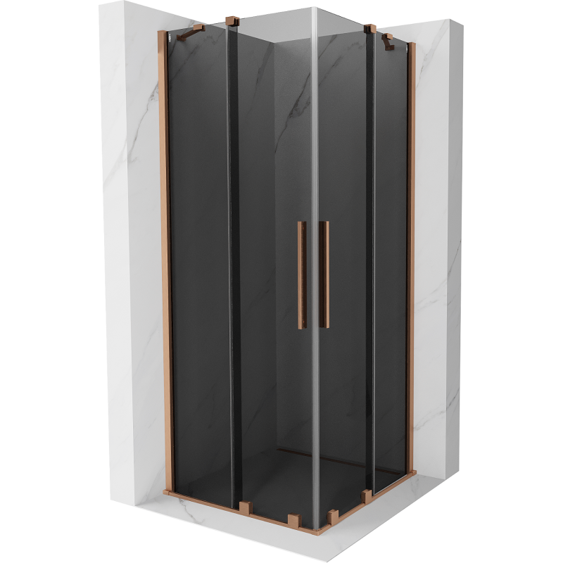 Mexen Velar Duo Duschkabinn verstellbar 80 x 80 cm, Graphit, gebierste Koffer - 871-080-080-42-65