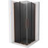 Mexen Velar Duo cabina de ducha corredera 90 x 90 cm, grafito, cobre cepillado - 871-090-090-42-65