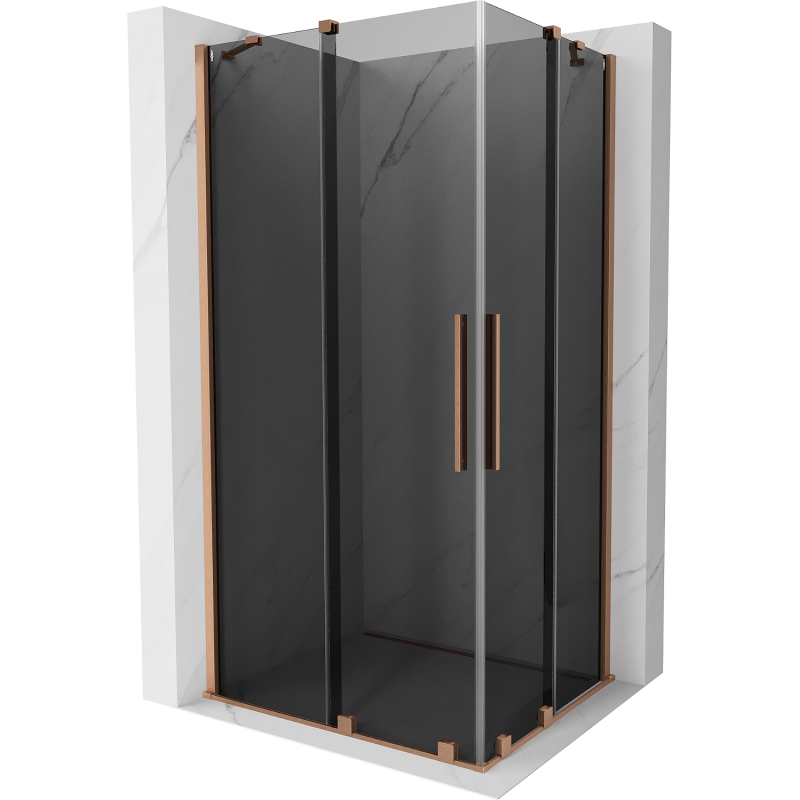Mexen Velar Duo cabine de duche deslizante 100 x 90 cm, grafite, cobre escovado - 871-100-090-42-65