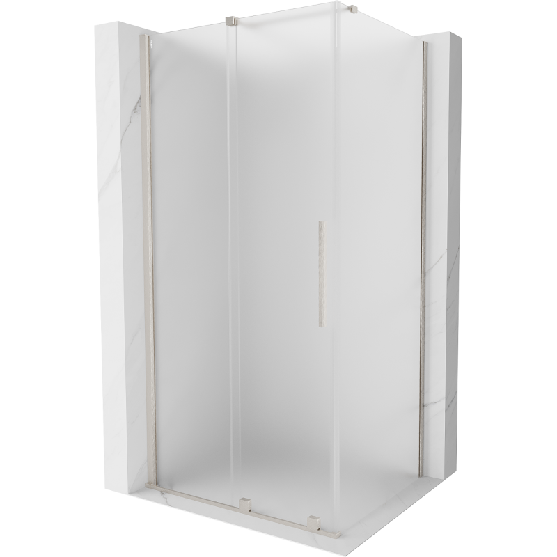 Mexen Velar cabine de douche coulissante 110 x 80 cm, verre dépoli, nickel brossé - 871-110-080-31-97