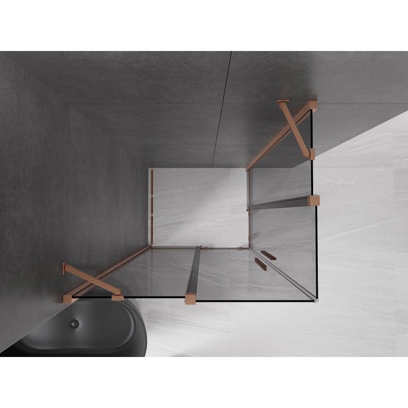 Mexen Velar Duo lükand dušikabiin 100 x 90 cm, grafiit, harjatud vask - 871-100-090-42-65