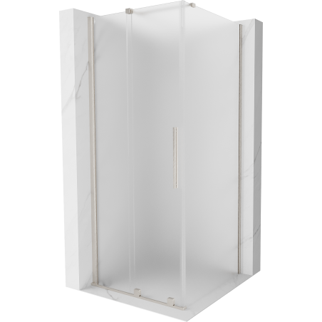 Mexen Velar sliding shower cabin 120 x 120 cm, frost, brushed nickel - 871-120-120-31-97