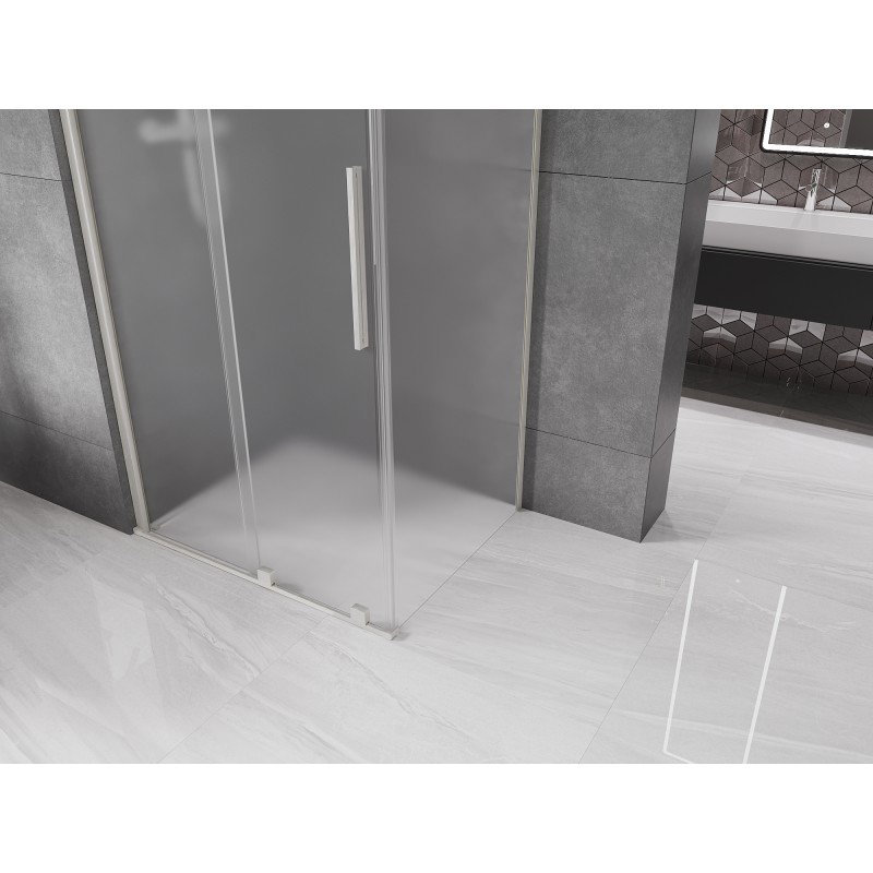 Mexen Velar sliding shower cabin 120 x 100 cm, frost, brushed nickel - 871-120-100-31-97