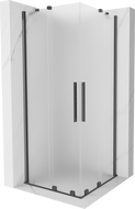 Mexen Velar Duo drsna tuš kabina 80 x 80 cm, mat, brušeno strelno siva - 871-080-080-32-66