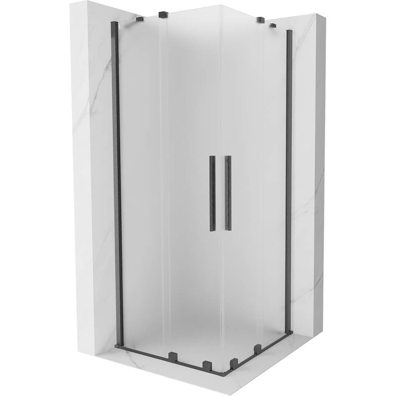 Mexen Velar Cabina de duche deslizante Duo 90 x 90 cm, fosco, cinza escovado - 871-090-090-32-66