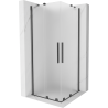 Mexen Velar Duo Duschkabine schiebbar 90 x 90 cm, mattiert, gun gray gebürstet - 871-090-090-32-66