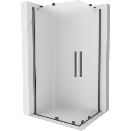 Mexen Velar Duo kabina prysznicowa rozsuwana 90 x 80 cm, szron, gun gray szczotkowany - 871-090-080-32-66
