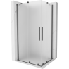 Mexen Velar Duo Duschkabine verschiebbar 100 x 90 cm, Frost, gun gray gebürstet - 871-100-090-32-66