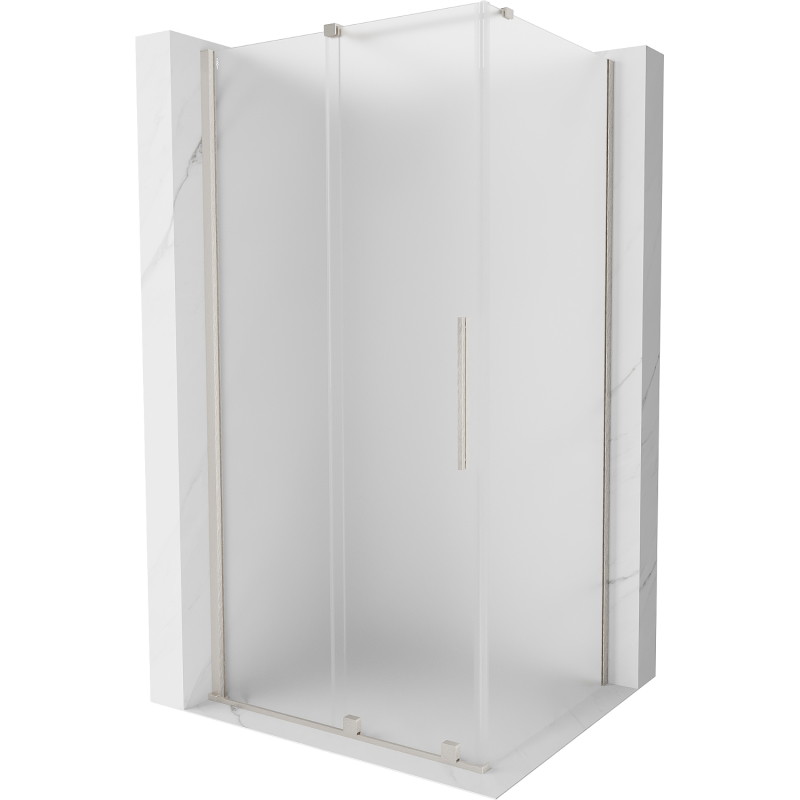 Mexen Velar klizna tuš kabina 130 x 90 cm, matirano staklo, brušeni nikal - 871-130-090-31-97