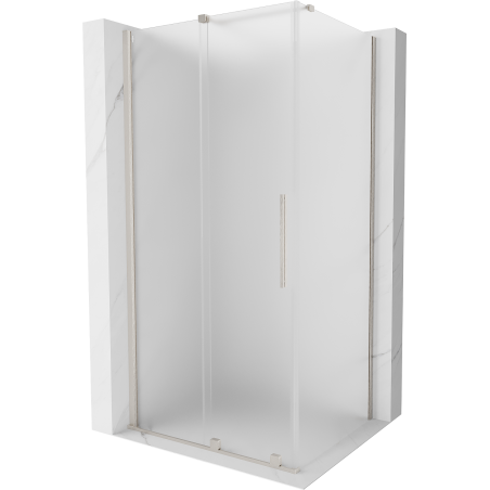 Mexen Velar klizna tuš kabina 130 x 90 cm, matirano staklo, brušeni nikal - 871-130-090-31-97