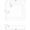 Mexen Rio quadratische Duschkabine 90 x 90 cm, transparent, schwarz + Rio-Duschbecken, weiß - 860-090-090-70-00-4510