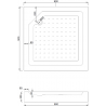 Mexen Rio square shower cabin 90 x 90 cm, transparent, black + shower tray, white - 860-090-090-70-00-4510