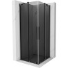 Mexen Velar Duo sliding shower cabin 80 x 80 cm, graphite, brushed gun gray - 871-080-080-42-66