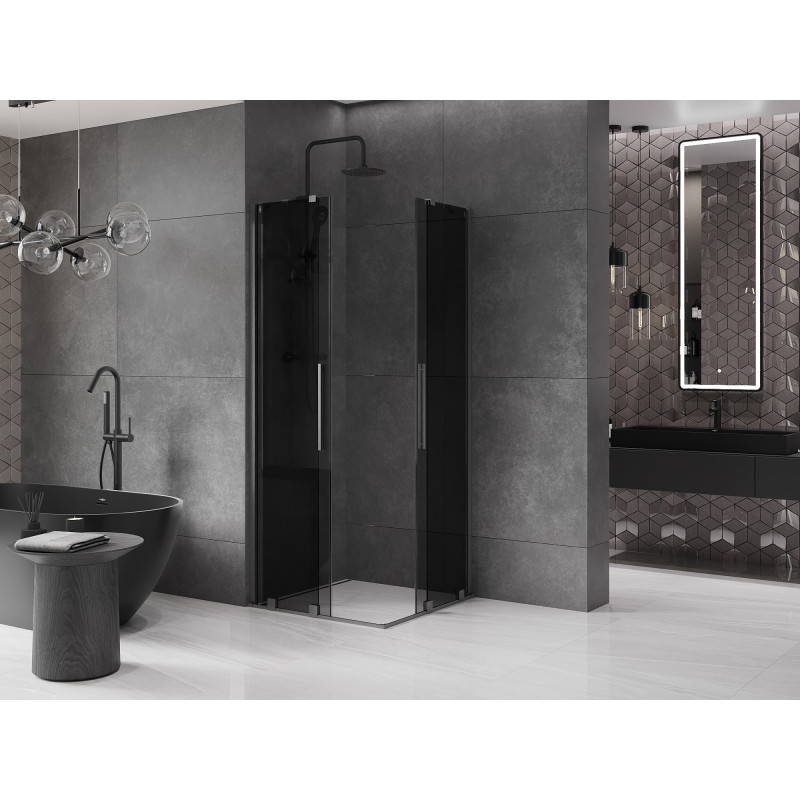 Mexen Velar Duo lükandustega dušikabiin 100 x 100 cm, grafiit, harjatud relv-hall - 871-100-100-42-66
