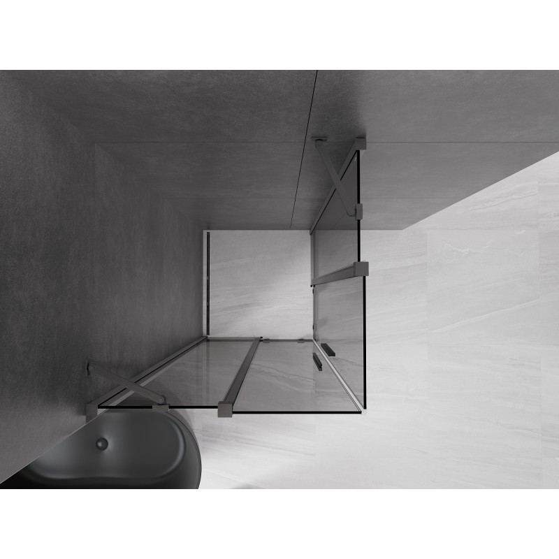 Mexen Velar Duo kabina prysznicowa rozsuwana 90 x 90 cm, grafit, gun gray szczotkowany - 871-090-090-42-66