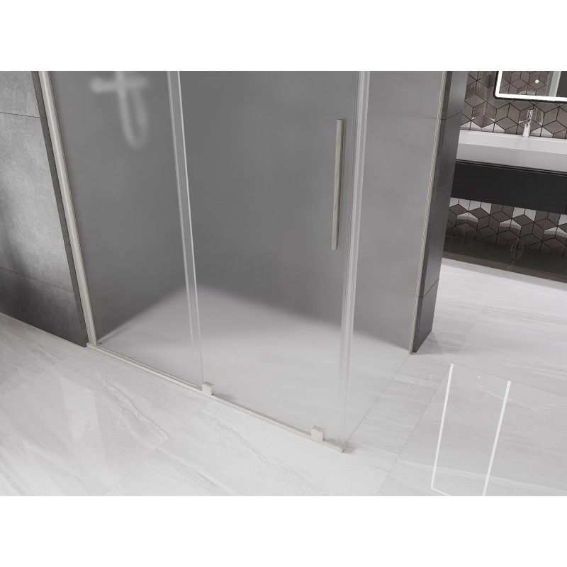 Mexen Velar schuifdouchecabine 140 x 70 cm, ijs, geborsteld nikkel - 871-140-070-31-97