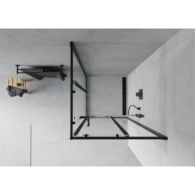 Mexen Rio četvrtasta tuš kabina 70 x 70 cm, prozirna, crna - 860-070-070-70-00